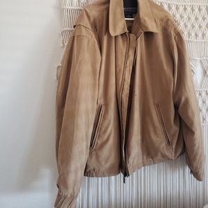 Men's sude tan weatherproof jacket